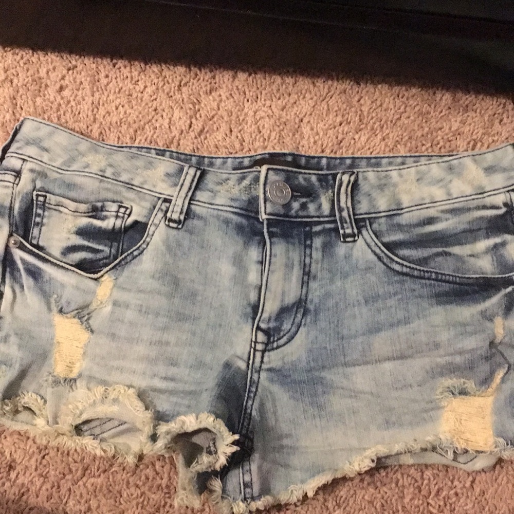 Acid wash shorts